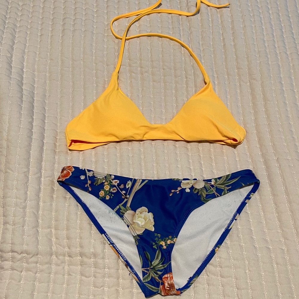Blue/Yellow Floral Swimsuit